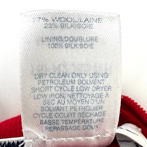 Oscar de la Renta Wool Silk Mini Sheath Dress Flared Sleeves Red Size 16 - Picture 13 of 16